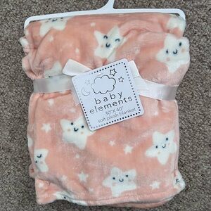 Element Soft Plush Blanket - Pink and White